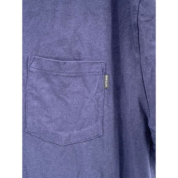 THE QUIET LIFE Men's Navy Logo Crewneck Short Sleeve Casual T-Shirt SZ L - Picture 5 of 10